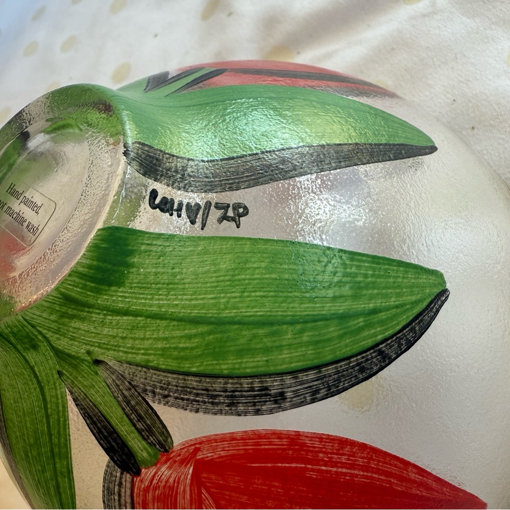 Vintage Kosta Boda hand painted signed glass bowl